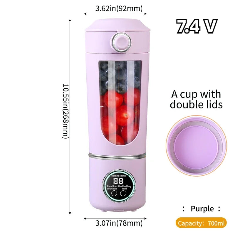Portable 2-in-1 Juice Maker Blender – 700ml 12-Blade Smoothie Bottle