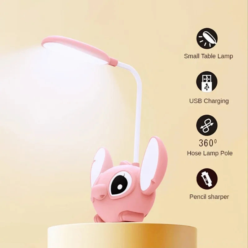 Lampe de bureau LED Disney Stitch – Lampe USB pliable et taille-crayon