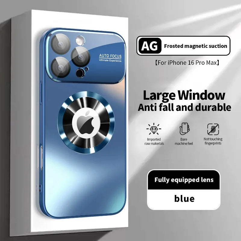 Luxury Matte Titanium iPhone Case – Magnetic MagSafe Camera Protection