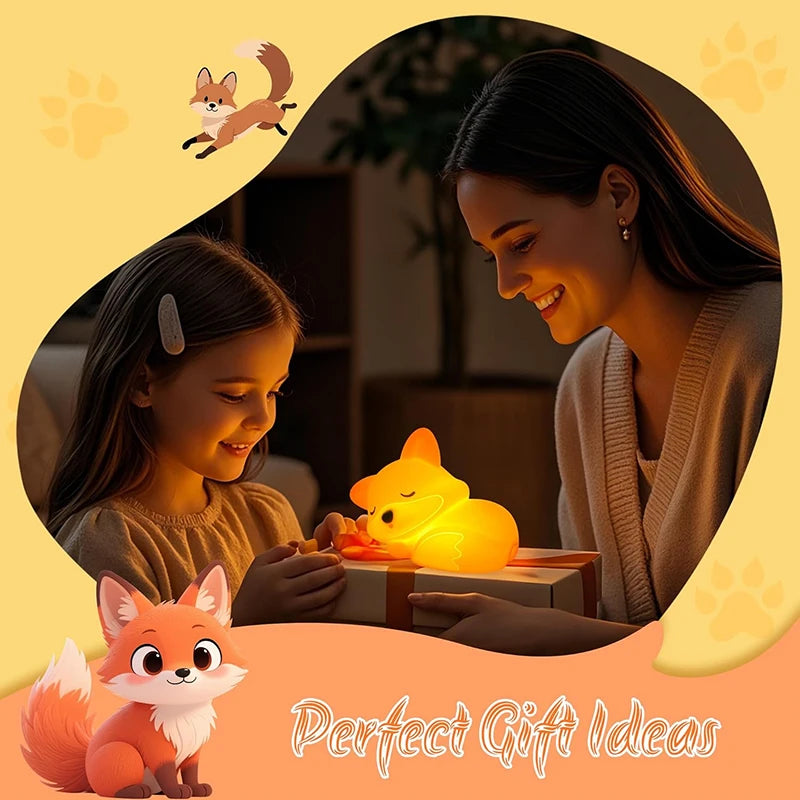 SoftGlow Fox Night Lamp – Touch Control Rechargeable Night Light for Nursery