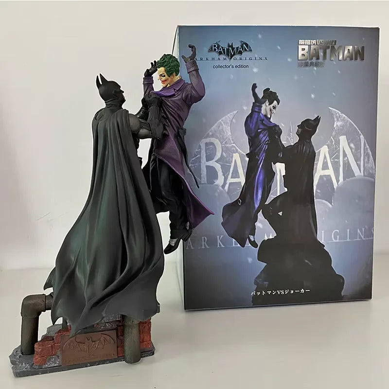 Estatua de Batman vs. Joker para coleccionistas: modelo de exhibición de figuras de cómic de Arkham para fans.