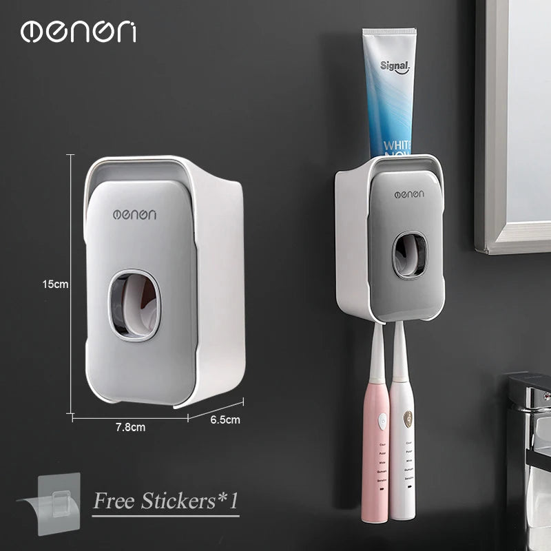 Automatic Wall-Mounted Toothpaste Dispenser – Punch-Free Bathroom Holder