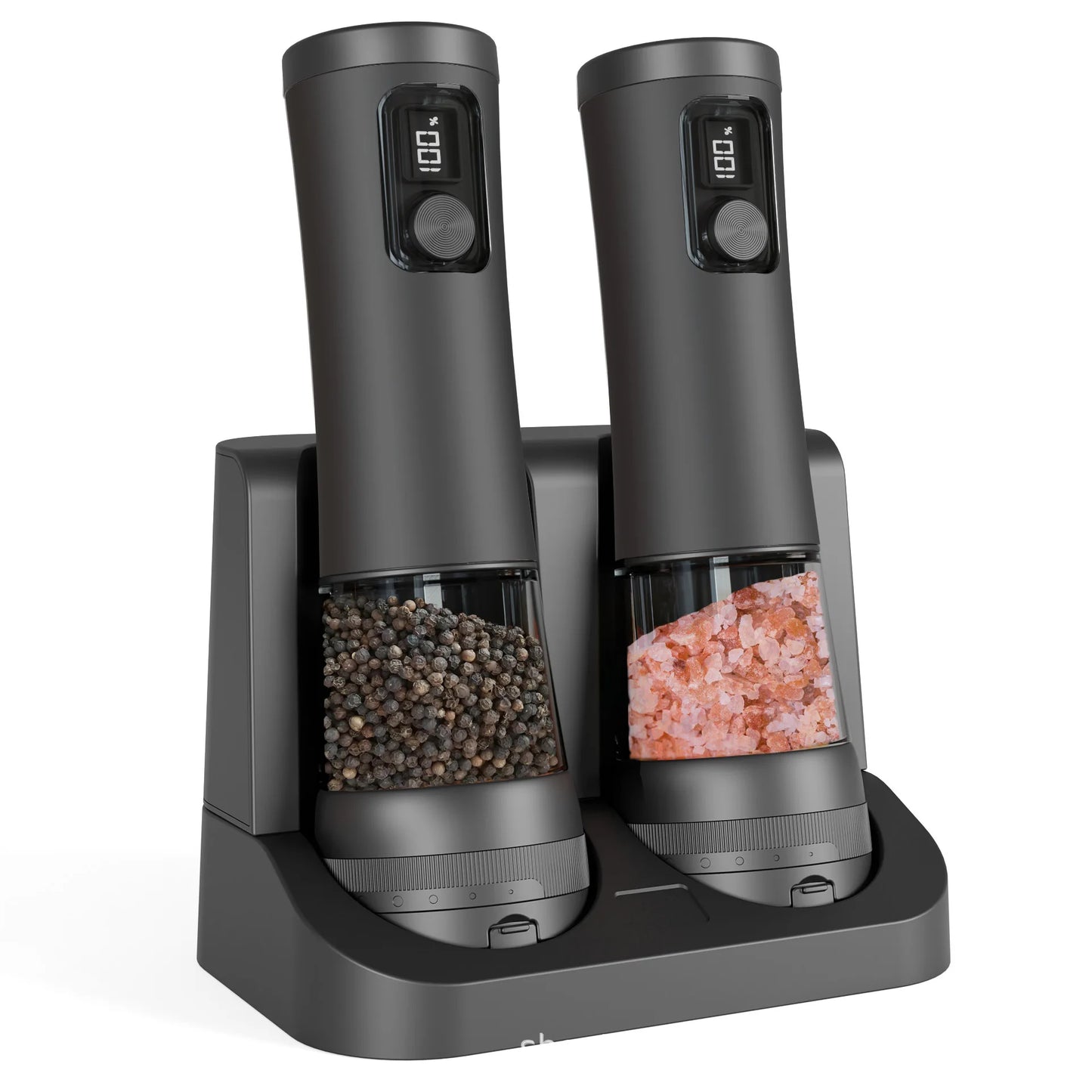 Electric Automatic Salt & Pepper Grinder Set – Rechargeable with LED Indicator