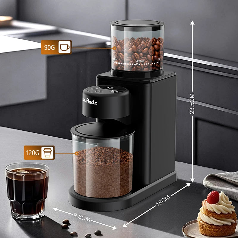 TouchScreen Conical Burr Grinder with 25 Settings for Espresso & Filter Coffee