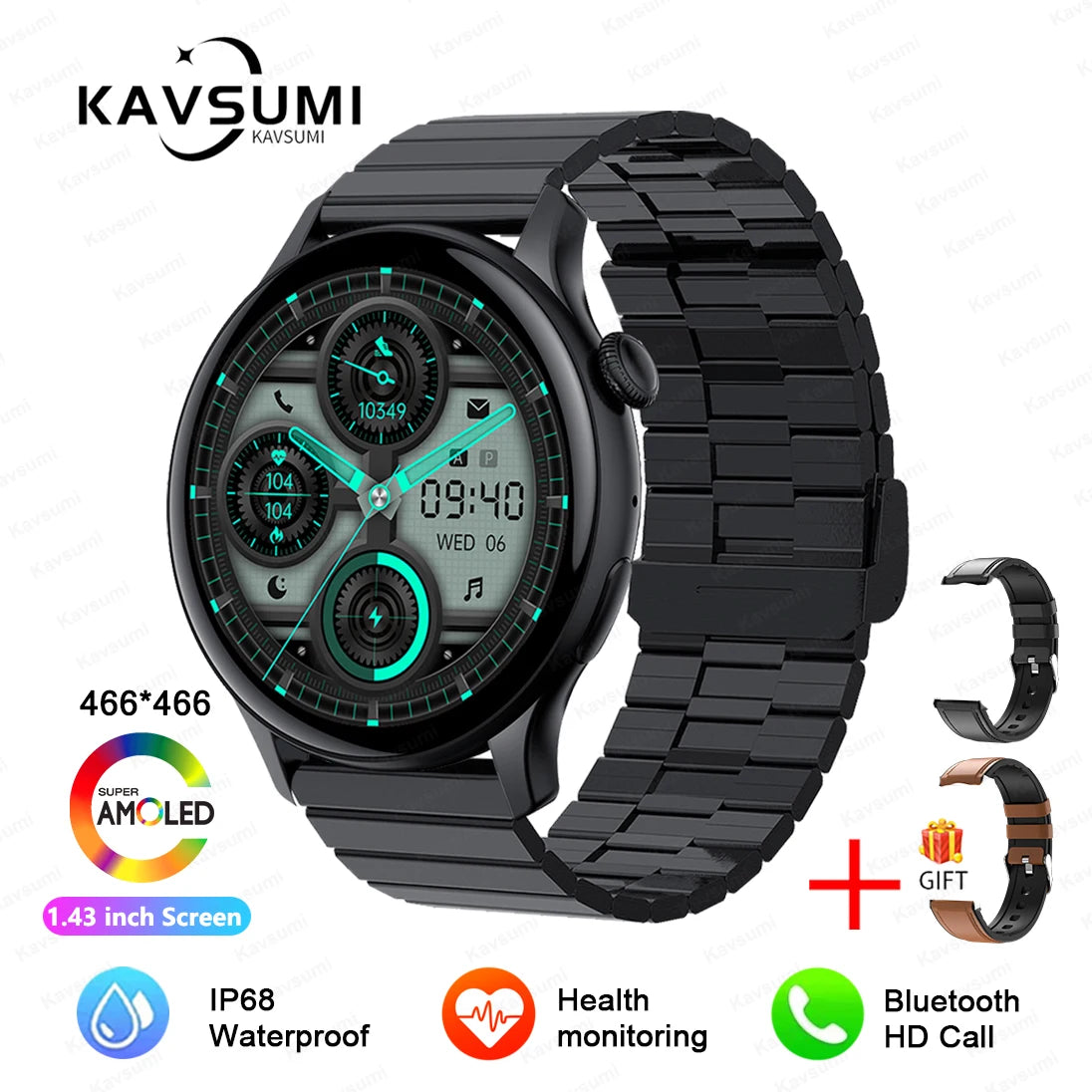 Ladies AMOLED NFC Smartwatch (2025) — GPS Fitness, Heart Rate & Waterproof