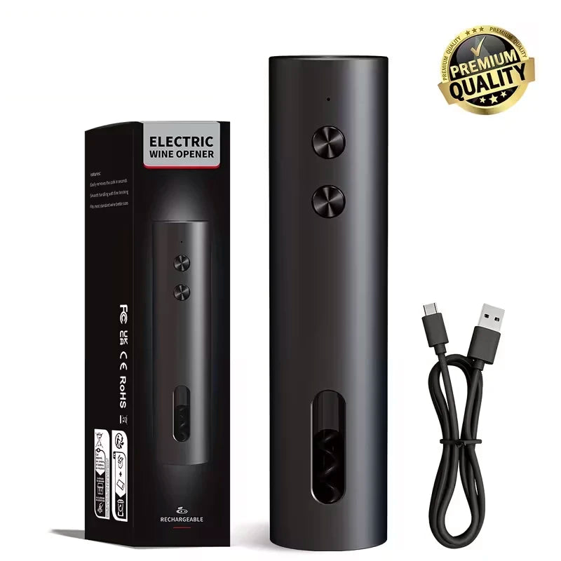 ElegancePro Electric Wine Opener – USB-C Rechargeable Wine Tool Set for Kitchen