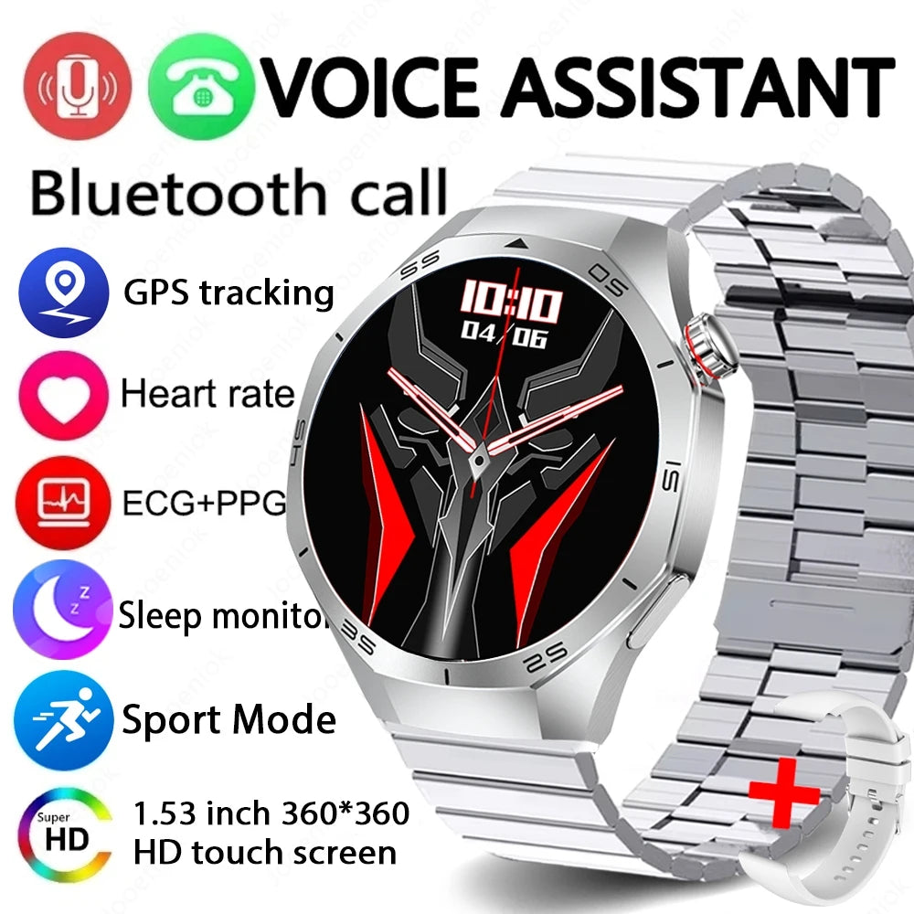 GT5 Pro 2025 Men’s GPS NFC Smartwatch — AMOLED 360×360 & Bluetooth Call