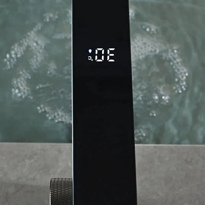 Grifo de lavabo de baño con pantalla digital, grifo inteligente LED de latón para lavabo de montaje en cubierta, mezclador de agua fría y caliente, grifo de tocador