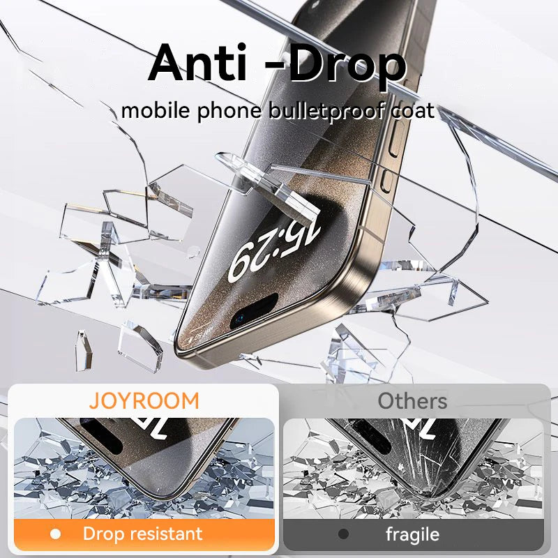 Protector de pantalla de vidrio templado HD ultratransparente Joyroom para iPhone 15, 16 y 17 Pro Max