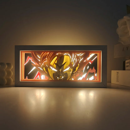 Veilleuse LED 3D Goku &amp; Vegeta – Dragon Ball Z rechargeable par USB