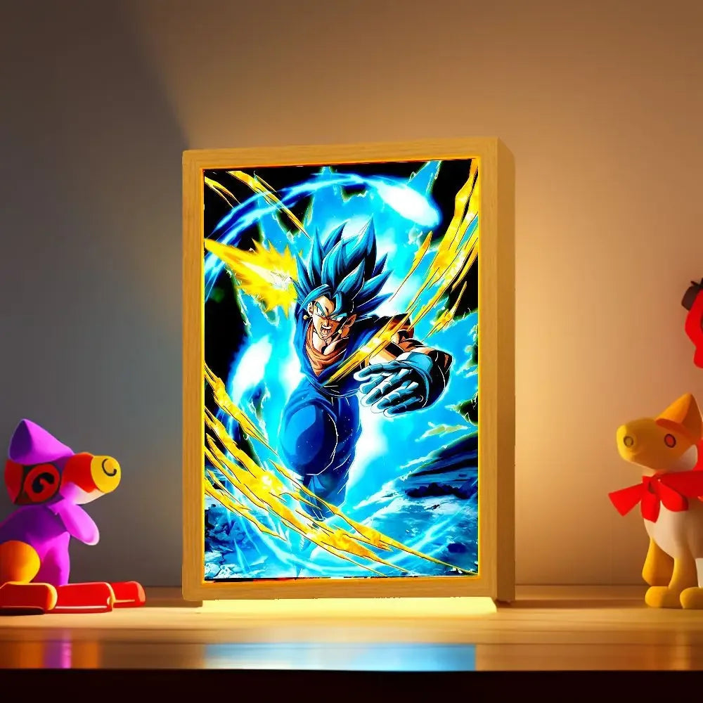 Dragon Ball Z LED Art Frame – Goku Action Figure Night Light & Room Decor