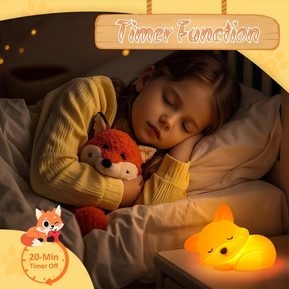 SoftGlow Fox Night Lamp – Touch Control Rechargeable Night Light for Nursery