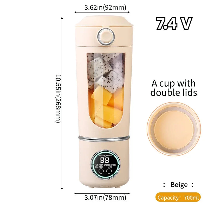 Portable 2-in-1 Juice Maker Blender – 700ml 12-Blade Smoothie Bottle