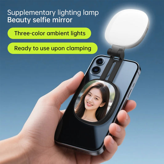 MagniGlow™ Magnetic Selfie Mirror with Dual-Colour Adjustable Fill Light