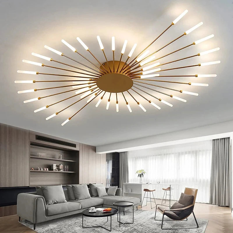 Modern Nordic LED Ceiling Light – Fireworks Style Living Room Chandelier