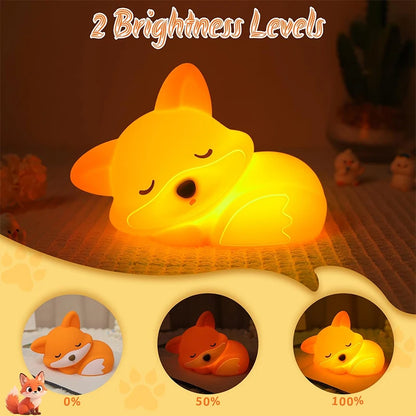 SoftGlow Fox Night Lamp – Touch Control Rechargeable Night Light for Nursery