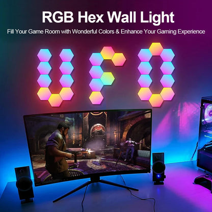 RGB Smart Hexagon Wall Lights – App Control Music Sync Ambient Lamp