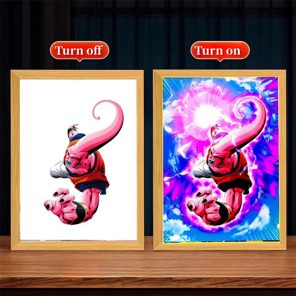 Dragon Ball Z LED Art Frame – Goku Action Figure Night Light & Room Decor