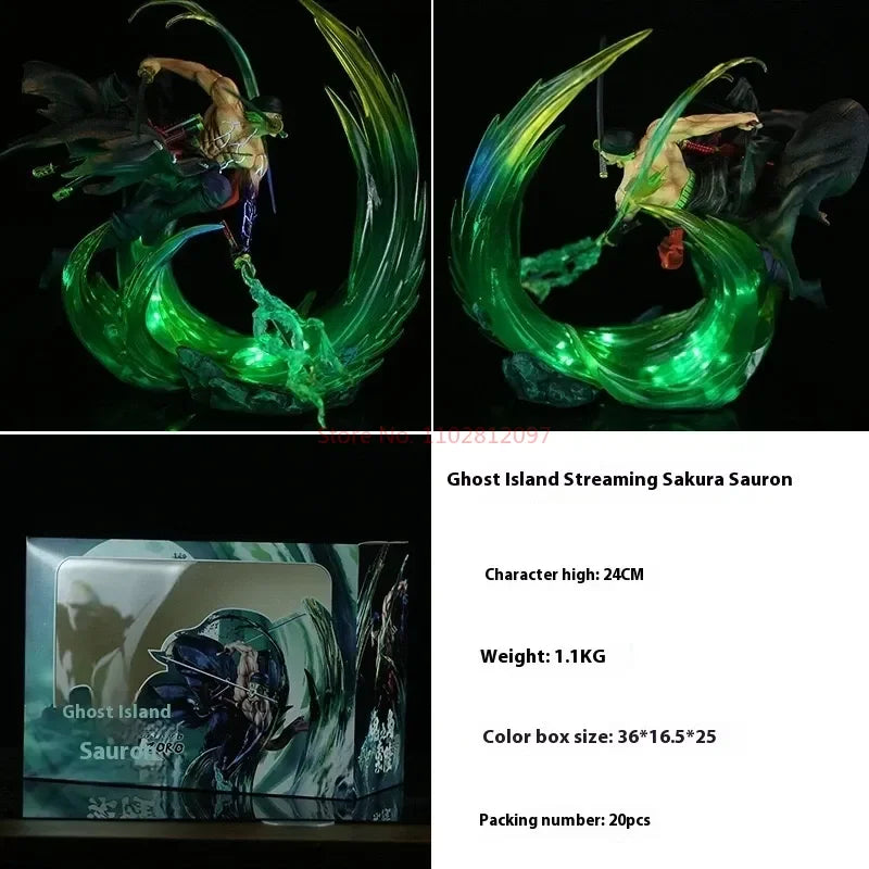 One Piece Zoro 24cm Glow Figure – Premium Anime PVC Statue Toy Gift for Fans