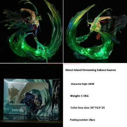 One Piece Zoro 24cm Glow Figure – Premium Anime PVC Statue Toy Gift for Fans