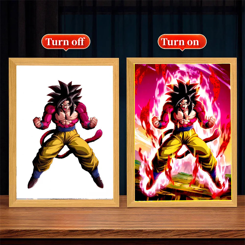 Dragon Ball Z LED Art Frame – Goku Action Figure Night Light & Room Decor
