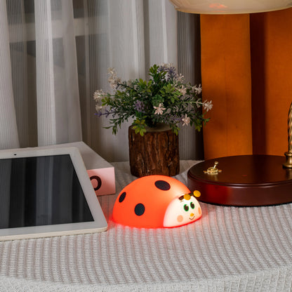 Cute Ladybird Silicone Night Light – USB Rechargeable Touch Lamp for Kids
