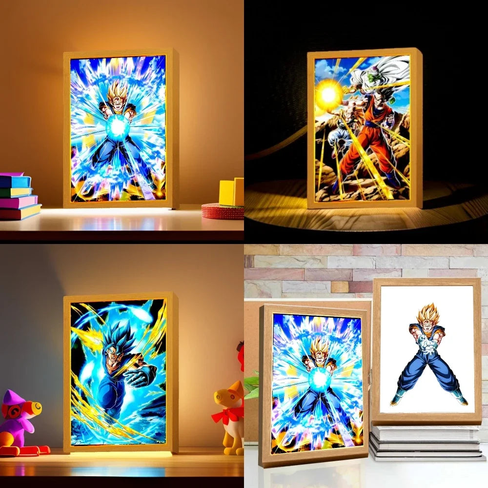 Dragon Ball Z LED Art Frame – Goku Action Figure Night Light & Room Decor