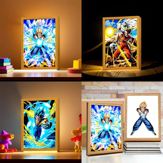 Dragon Ball Z LED Art Frame – Goku Action Figure Night Light & Room Decor