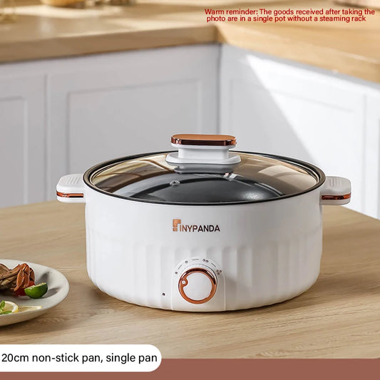Compact Electric Hot Pot Cooker – Portable Double Layer Non-Stick Pan