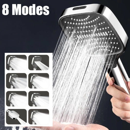 High-Pressure 8-Mode Shower Head – 12cm Water-Saving Filter Design