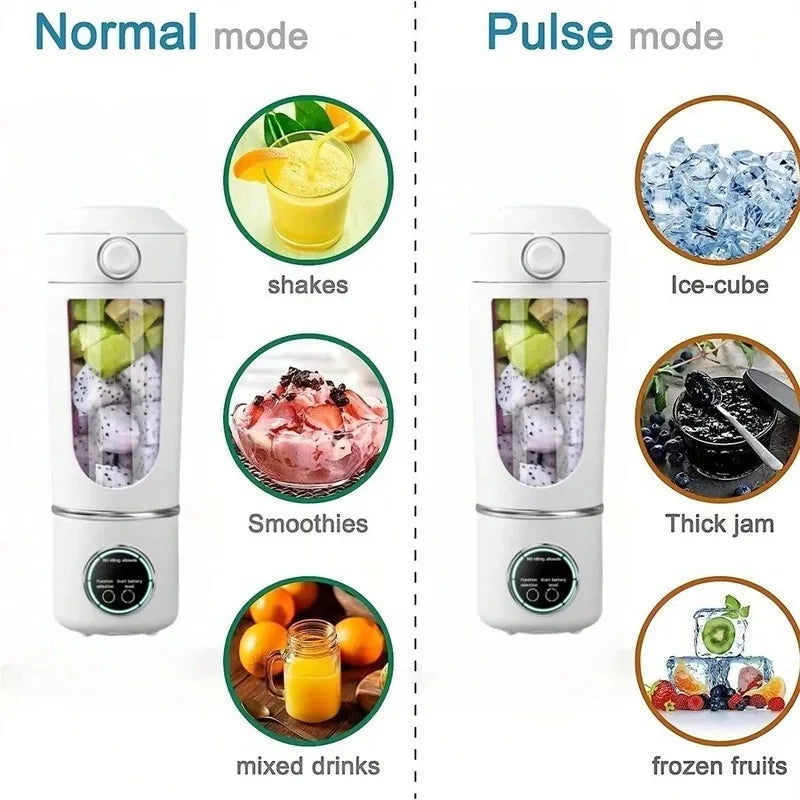 Portable 2-in-1 Juice Maker Blender – 700ml 12-Blade Smoothie Bottle