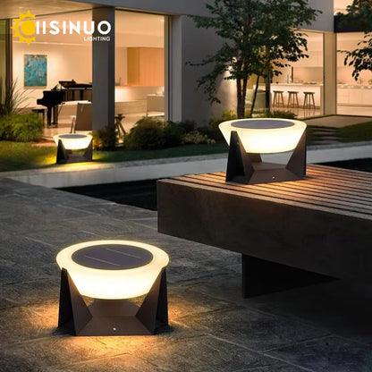 Elegant Solar Pillar Light – Warm White 3000K Outdoor Lighting for Patio, Fence & Landscape