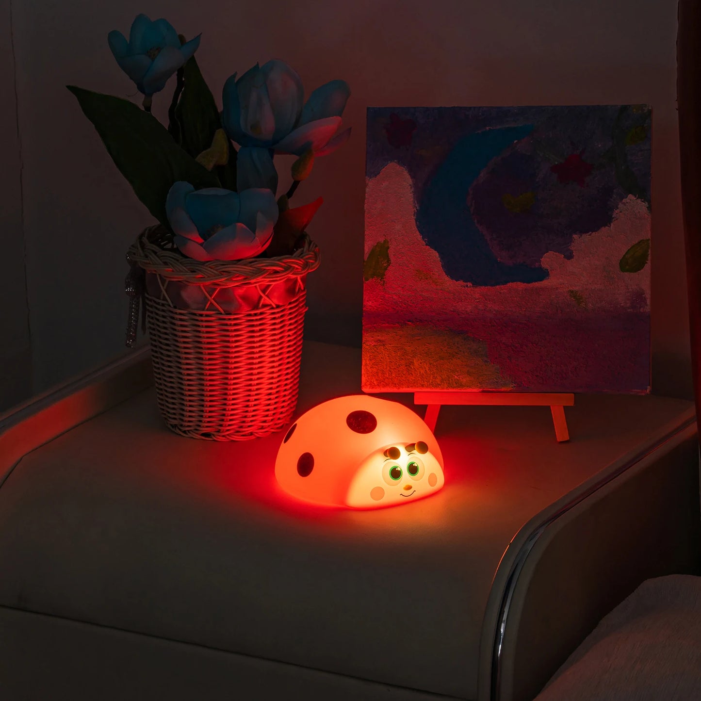 Cute Ladybird Silicone Night Light – USB Rechargeable Touch Lamp for Kids