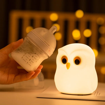 kids night light, owl night lamp, children bedroom lamp, cute night light