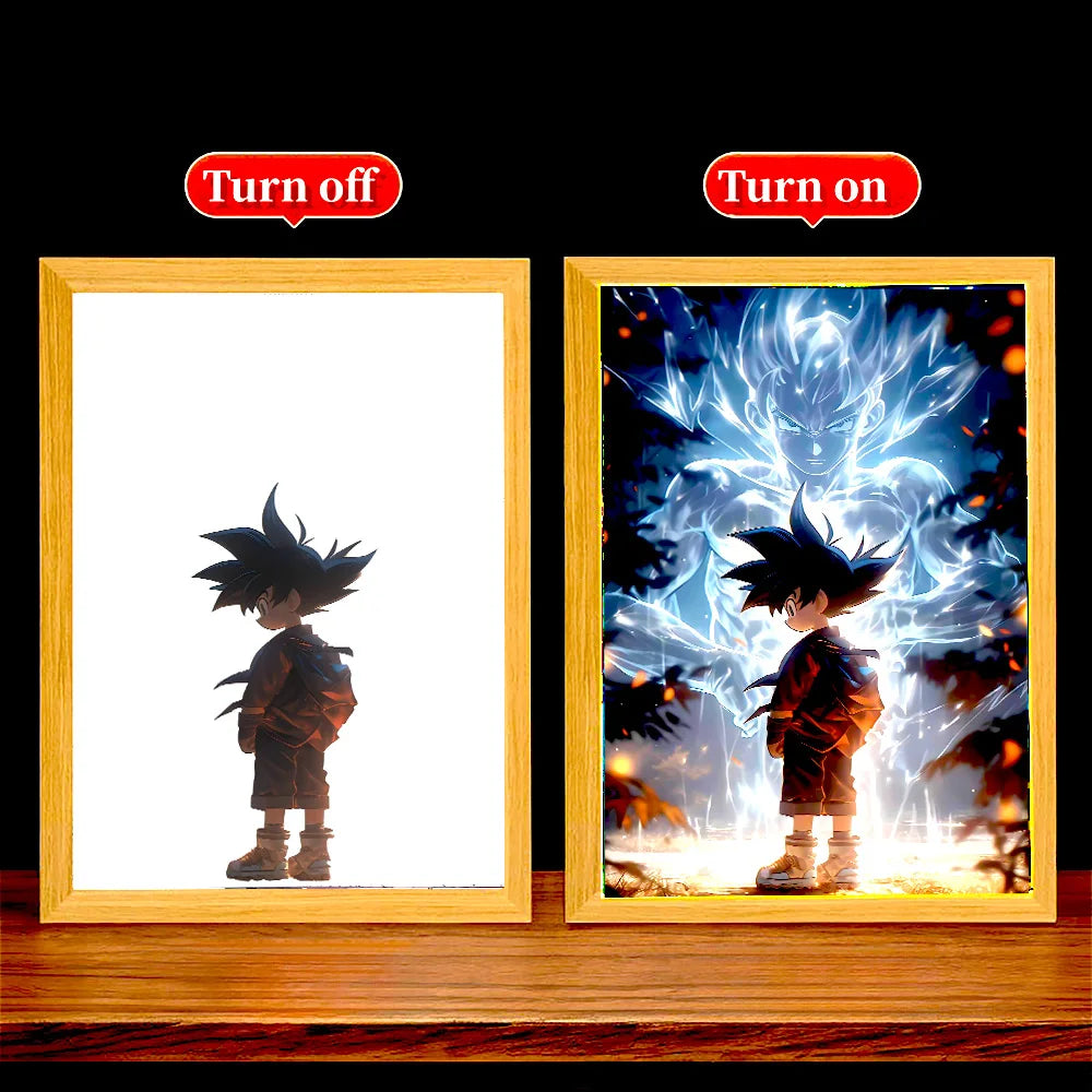 Dragon Ball Z LED Art Frame – Goku Action Figure Night Light & Room Decor