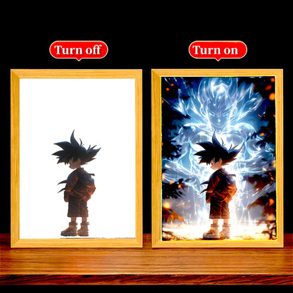 Dragon Ball Z LED Art Frame – Goku Action Figure Night Light & Room Decor
