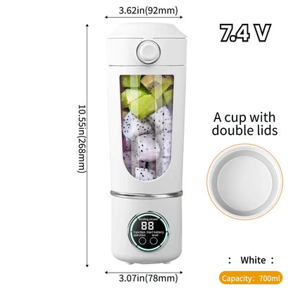 Portable 2-in-1 Juice Maker Blender – 700ml 12-Blade Smoothie Bottle