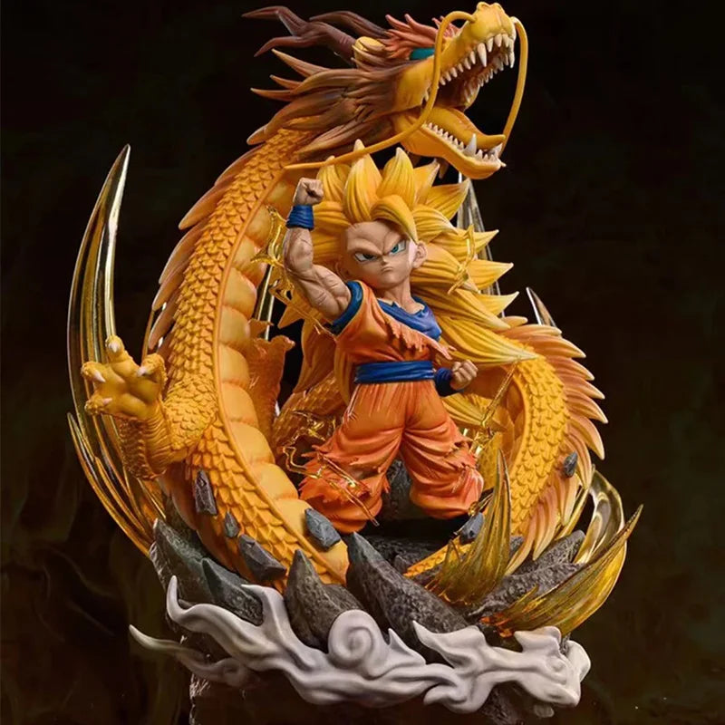 Figura de PVC de 14 cm de Goku SSJ3 de Dragon Ball Z (versión Q) – Modelo de colección de anime 