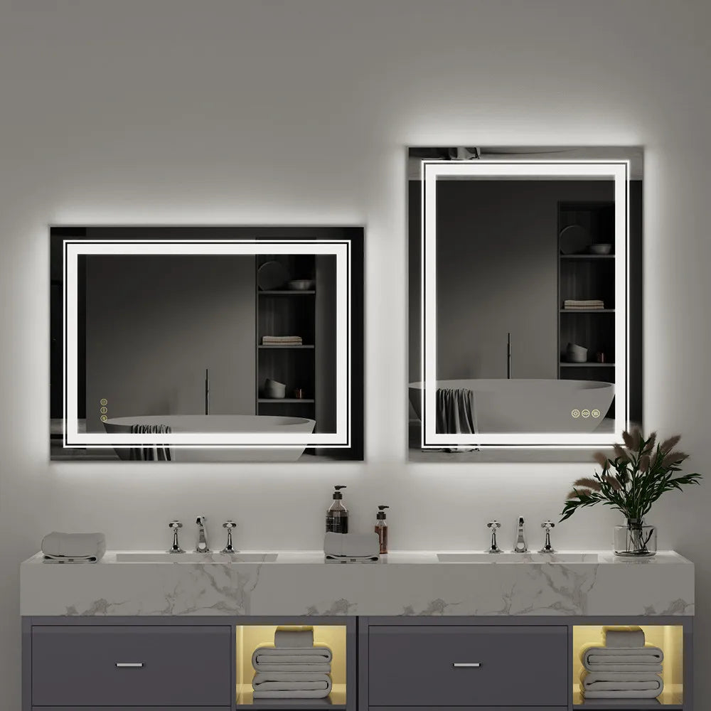 EclipseLux LED Bathroom Mirror – Touch Sensor, Dimmable Lighting & Anti-Fog Clarity