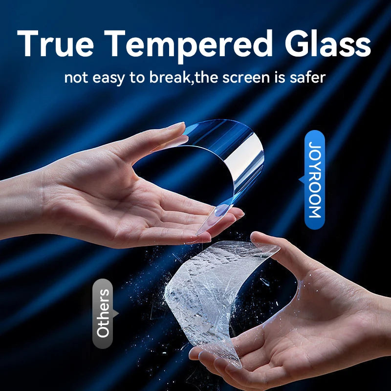 Protector de pantalla de vidrio templado HD ultratransparente Joyroom para iPhone 15, 16 y 17 Pro Max