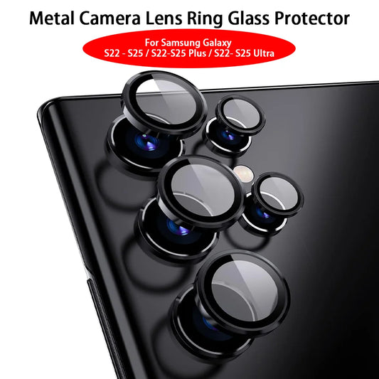 Premium Metal Camera Lens Protector for Samsung Galaxy S22–S25 Ultra & Plus
