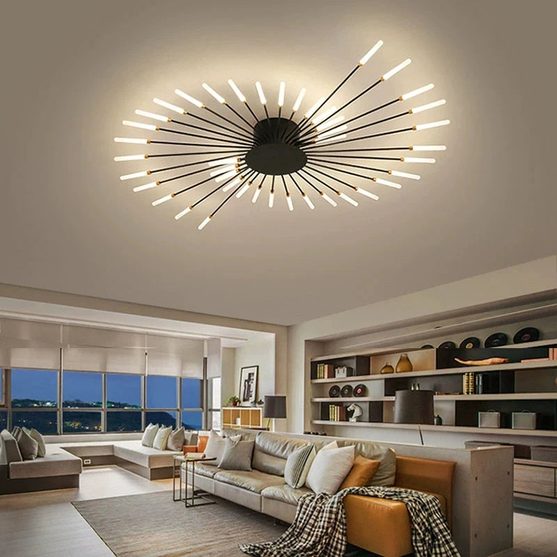 Modern Nordic LED Ceiling Light – Fireworks Style Living Room Chandelier