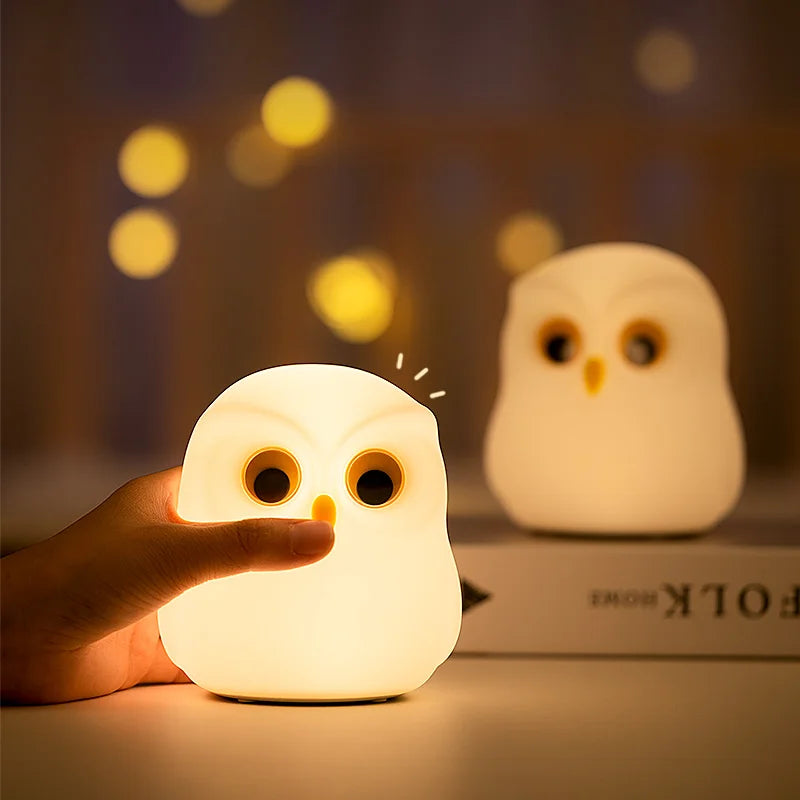 kids night light, owl night lamp, children bedroom lamp, cute night light