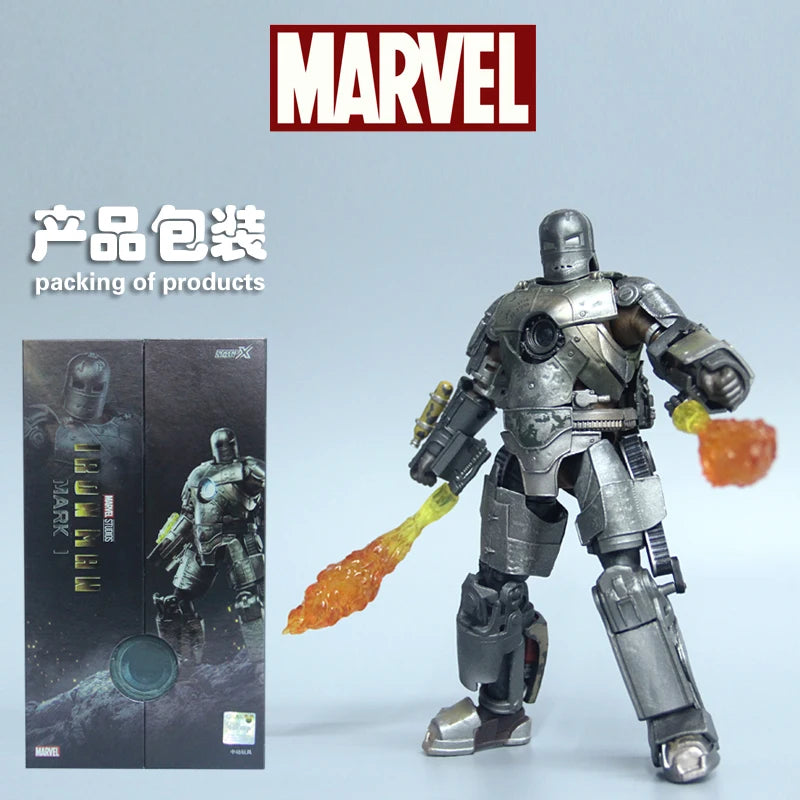 ZD Toys Serie Iron Man Articulado MK1 MK2 MK3 MK4 MK5 MK6 MK7 MK42 MK43 MK50 Figura de Acción de Película 7 Pulgadas Muñecos Mark