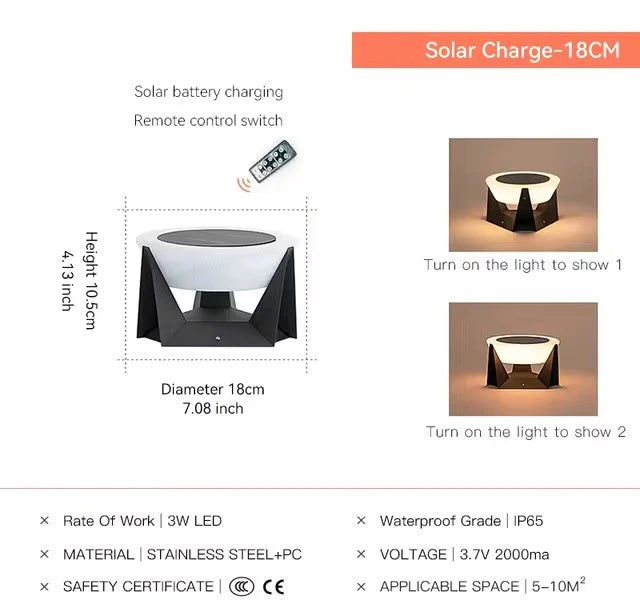 Elegant Solar Pillar Light – Warm White 3000K Outdoor Lighting for Patio, Fence & Landscape