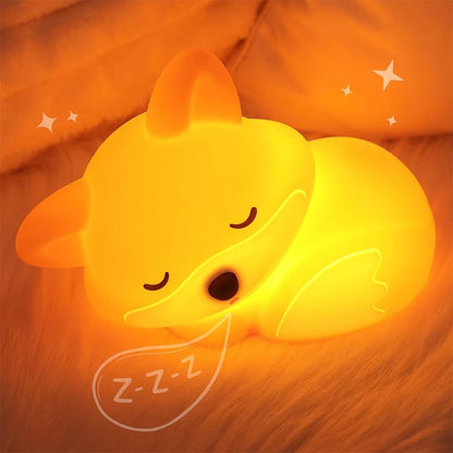 SoftGlow Fox Night Lamp – Touch Control Rechargeable Night Light for Nursery