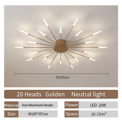 Modern Nordic LED Ceiling Light – Fireworks Style Living Room Chandelier