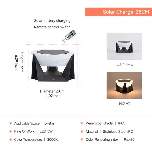 Elegant Solar Pillar Light – Warm White 3000K Outdoor Lighting for Patio, Fence & Landscape