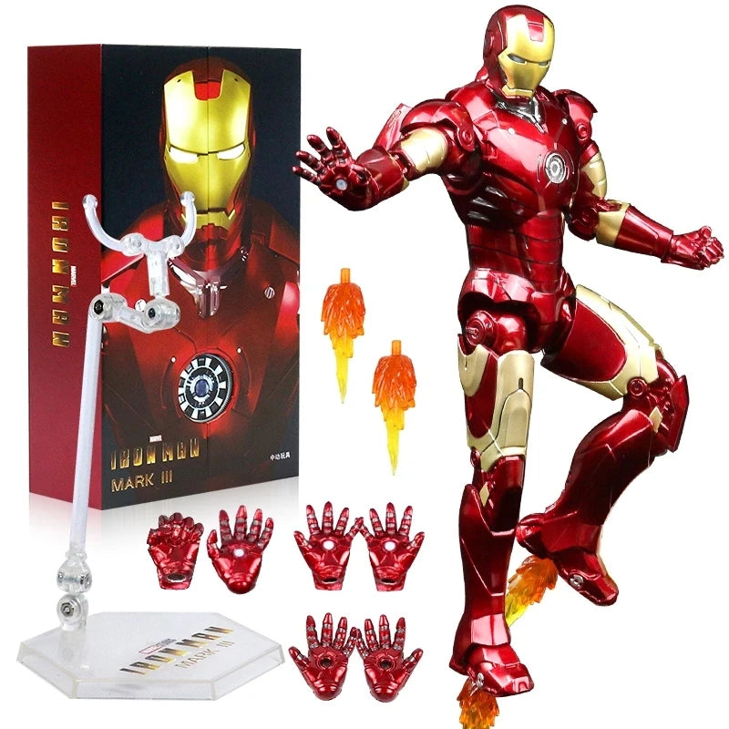 ZD Toys Serie Iron Man Articulado MK1 MK2 MK3 MK4 MK5 MK6 MK7 MK42 MK43 MK50 Figura de Acción de Película 7 Pulgadas Muñecos Mark