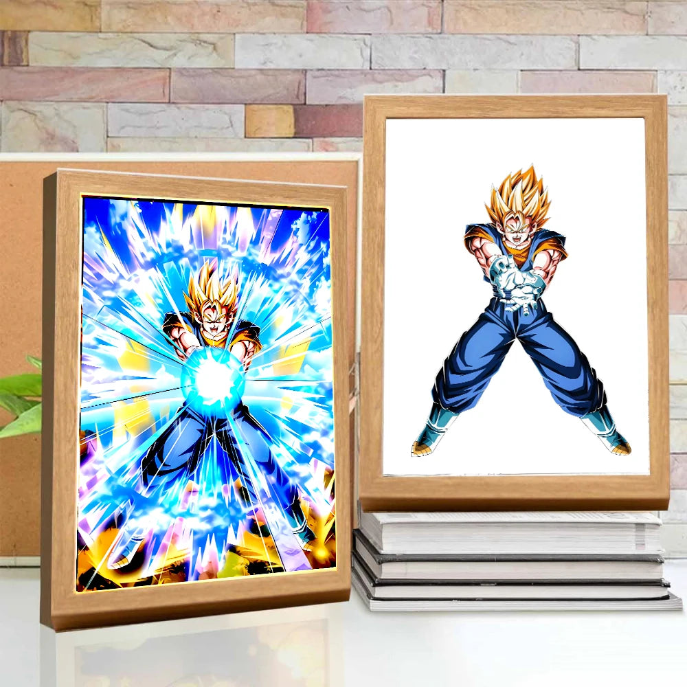 Dragon Ball Z LED Art Frame – Goku Action Figure Night Light & Room Decor